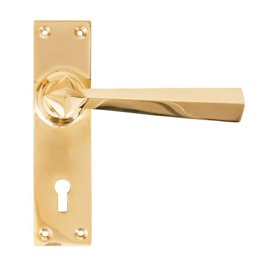 FTA 83829 POLISHED BRASS STRAIGHT LEVER LOCK SET