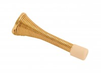SPRING PROJECTION DOOR STOP 75MM POLISHED BRASS