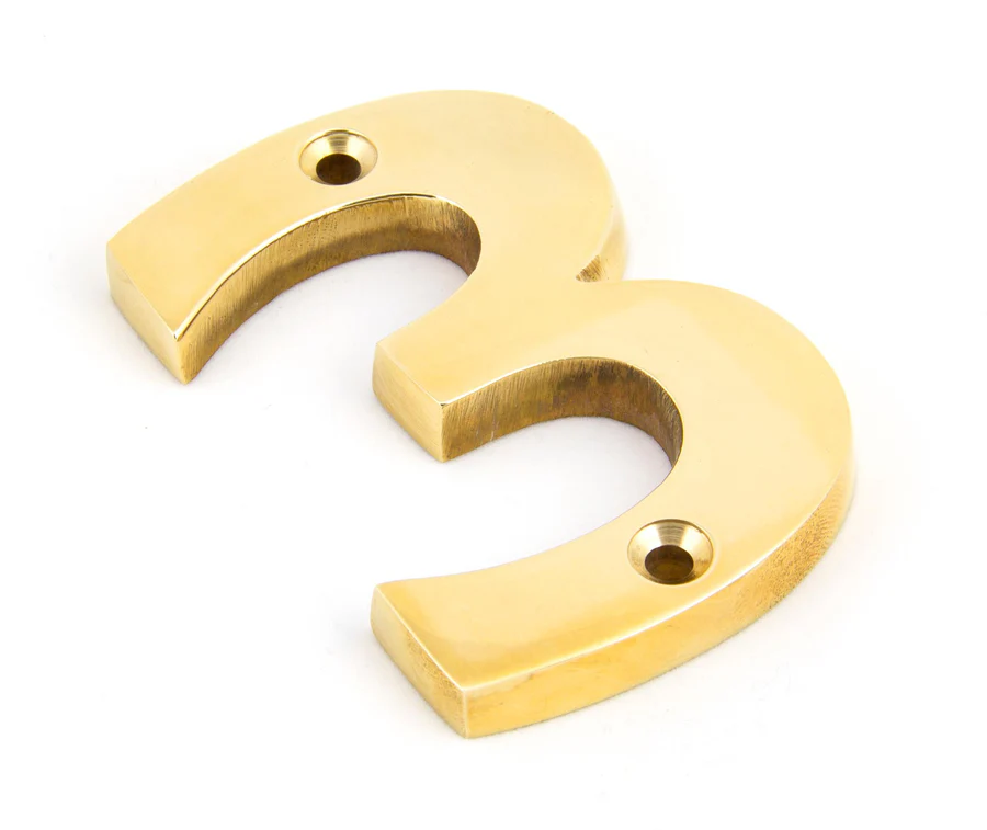 FTA 83713 POLISHED BRASS NUMERAL 3