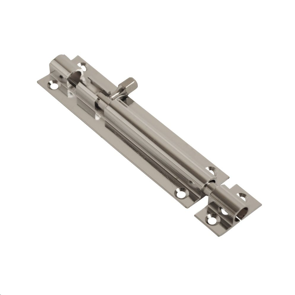 STRAIGHT BARREL BOLT  75MM X 25MM (3" X 1") POLISHED CHROME
