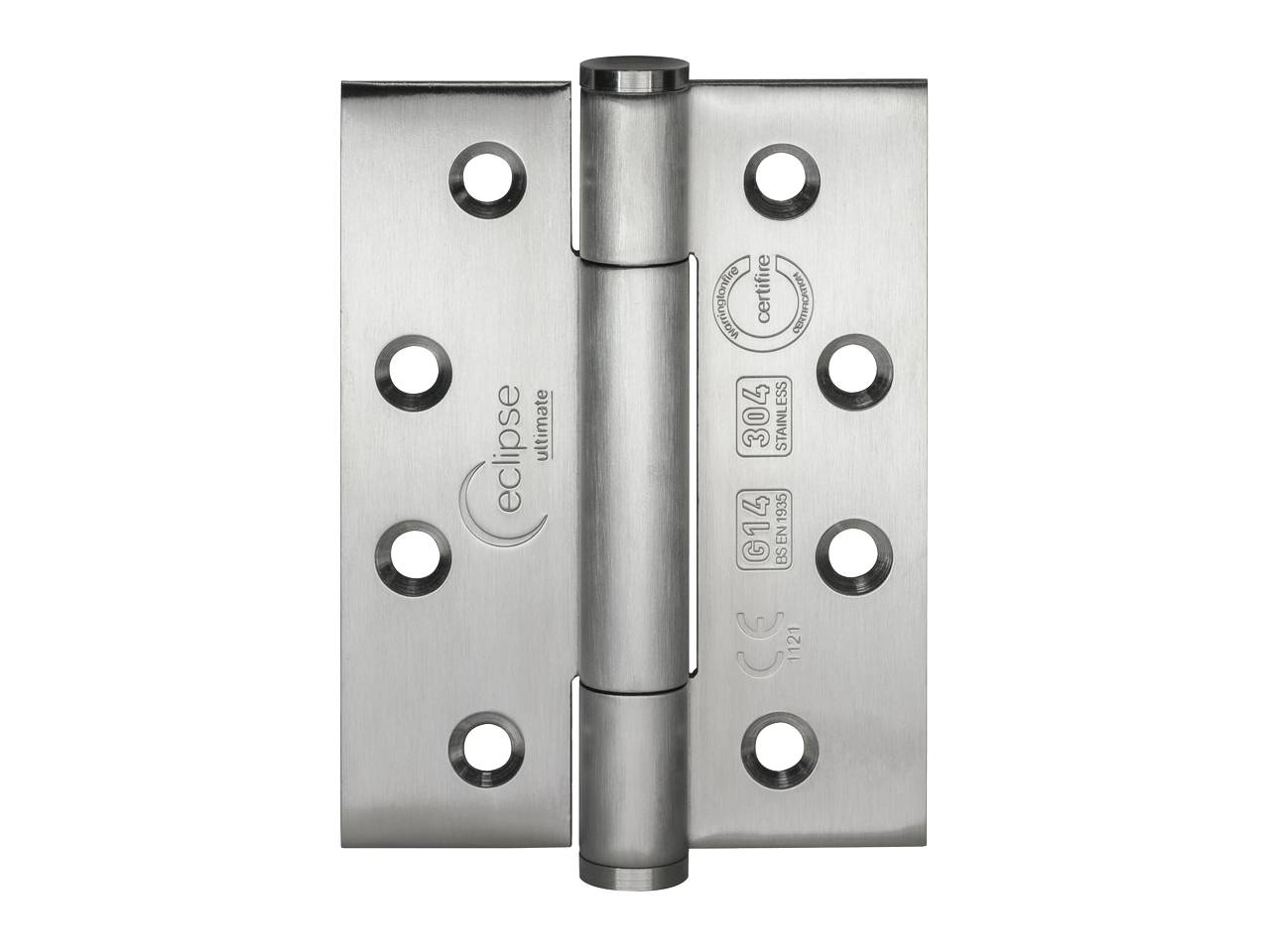 ECLIPSE ULTIMATE CONCEALED BALL BEARING GRADE 14 BUTT HINGE 102 X76 X3MM (4" x 3") SATIN STAINLESS STEEL