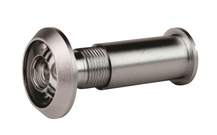 DOOR VIEWER 180 DEGREE - PLASTIC LENS 13.7MM DIA SATIN CHROME