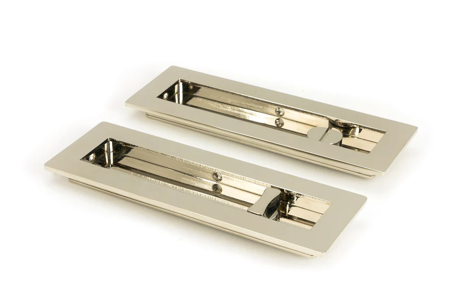 FTA 50158 POLISHED NICKEL 175MM PLAIN RECTANGULAR PULL - PRIVACY SET