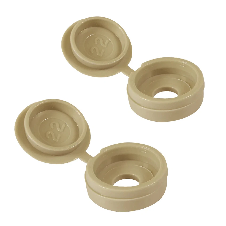 HINGED COVER CAP - BEIGE 5.0-6.0 (10-12G) 