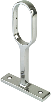 OVAL WARDROBE RAIL CENTRE HANGING SUPPORT - 15 X 30MM CHROME