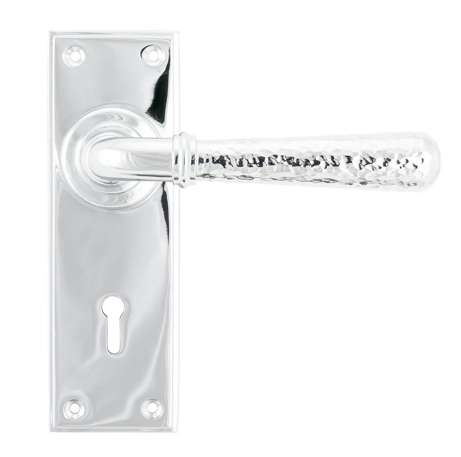 FTA 46213 POLISHED CHROME HAMMERED NEWBURY LEVER LOCK SET