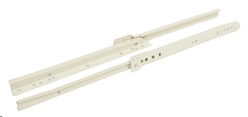 ROLLER DRAWER RUNNERS BOTTOM FIX - SINGLE EXTENSION 300MM 25KG CAPACITY WHITE (PAIR)