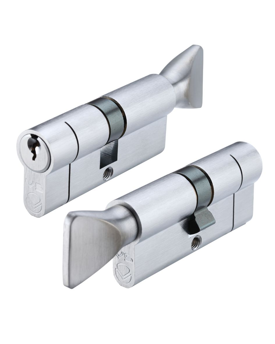 EURO PROFILE 5-PIN THUMBTURN CYLINDER  80MM SATIN CHROME
