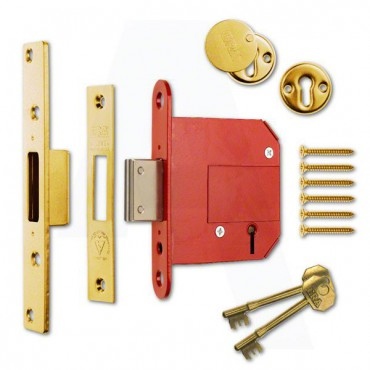 ERA FORTRESS BRITISH STANDARD 5-LEVER DEADLOCK 64MM (2 1/2") BRASS