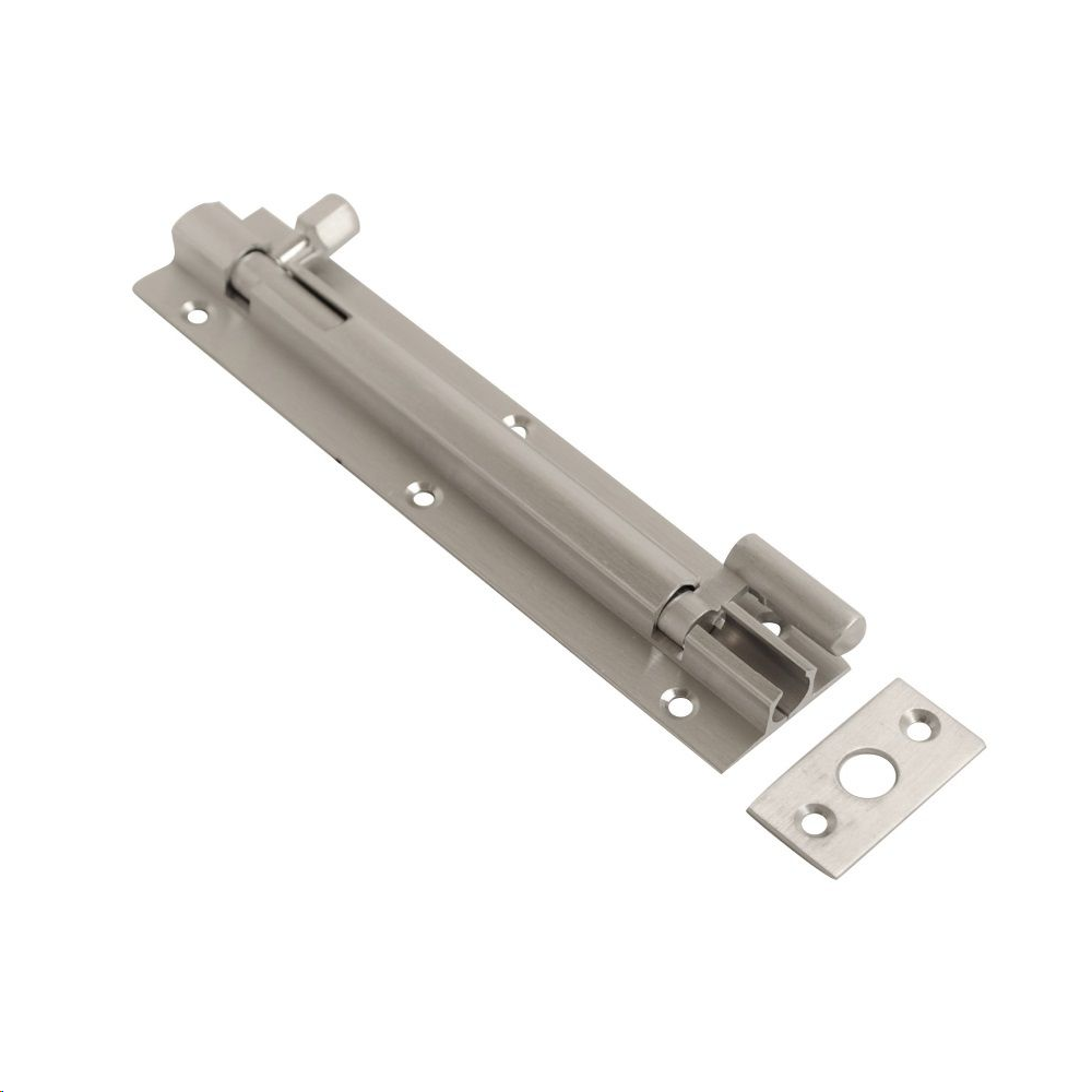 NECKED BARREL BOLT 150MM X 32MM (6" X 1 1/4") SATIN CHROME