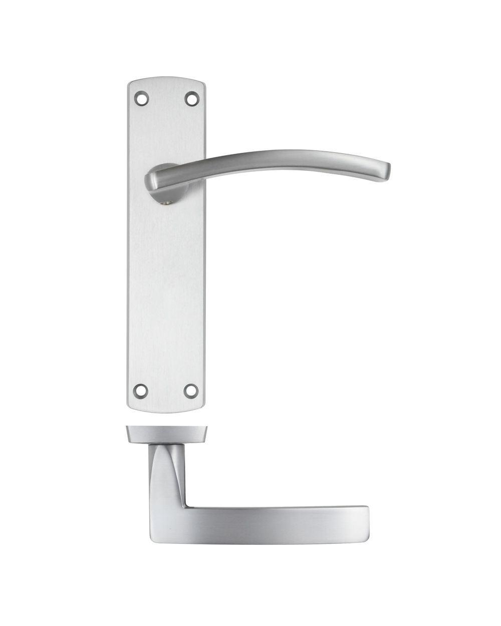 TOLEDO LEVER ON PLATE LATCH SATIN CHROME