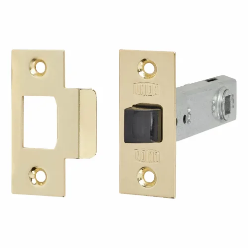UNION TUBULAR LATCH (QUIET OPERATION NYLON LATCH BOLT) 64MM (2 1/2") POLISHED BRASS