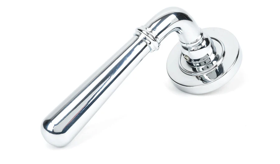 FTA 46053 POLISHED CHROME NEWBURY LEVER ON ROSE SET (PLAIN)