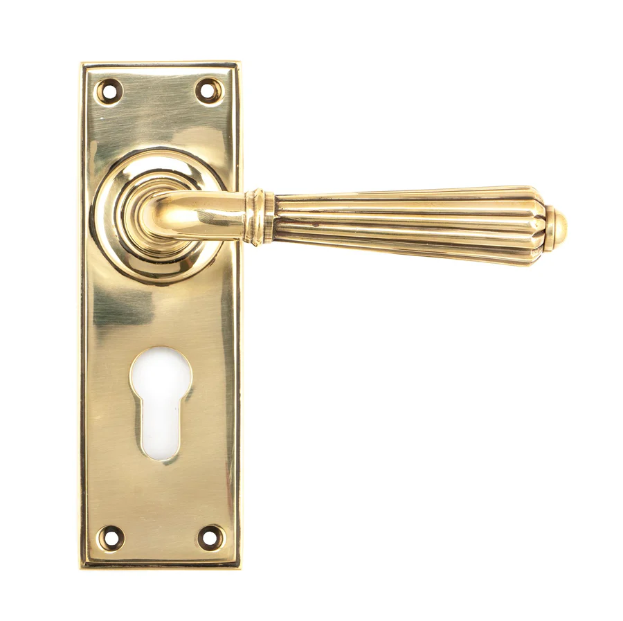 FTA 45313 AGED BRASS HINTON LEVER EURO LOCK SET